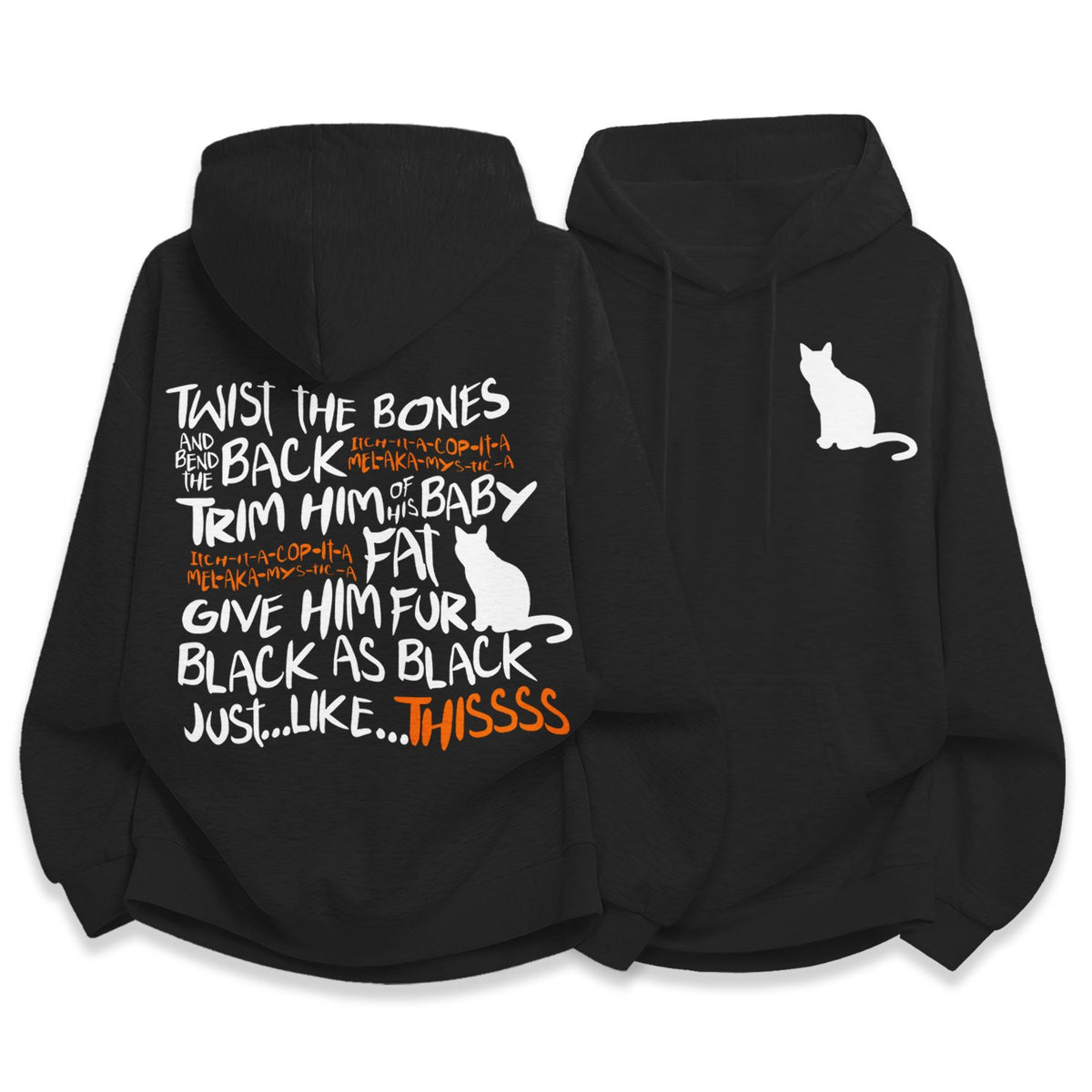 Funny Black Halloween Art Print Hoodie