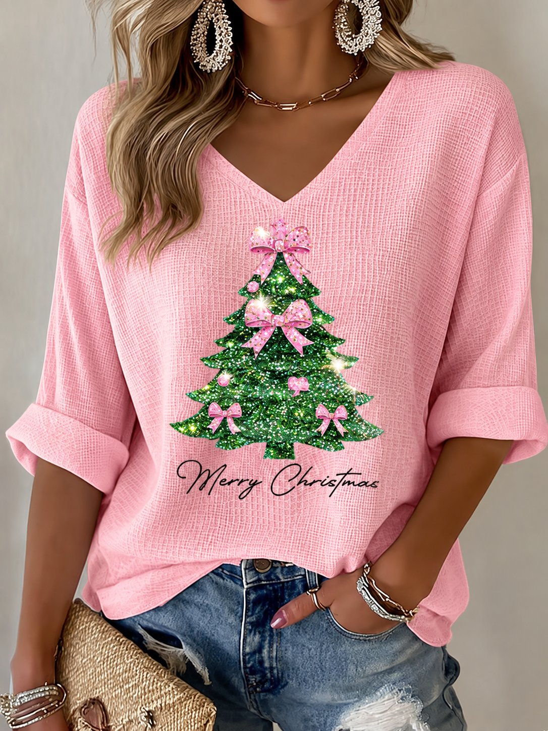 Women's Christmas Print Shirt