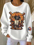 Women's Halloween In Puerto Rico Printed Long-Sleeve Sweatshirt