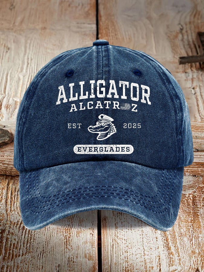 Alligator Alcatraz Funny Florida Everglades Dark Humor  Pride Baseball Cap