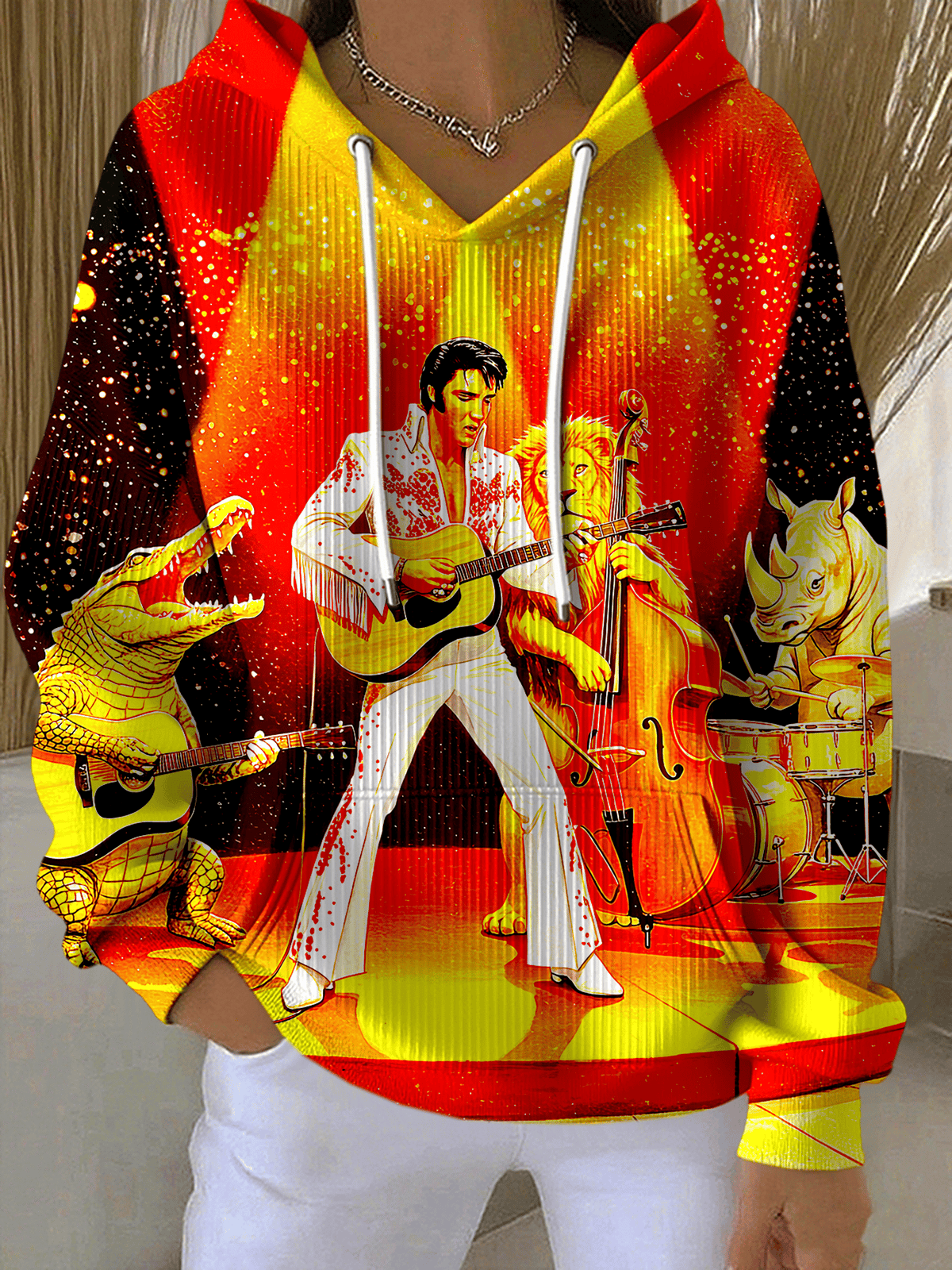 Women's King of Rock and Roll Print Casual Hoodies