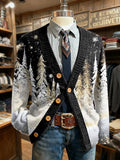 Men's Retro Christmas Print Cardigan