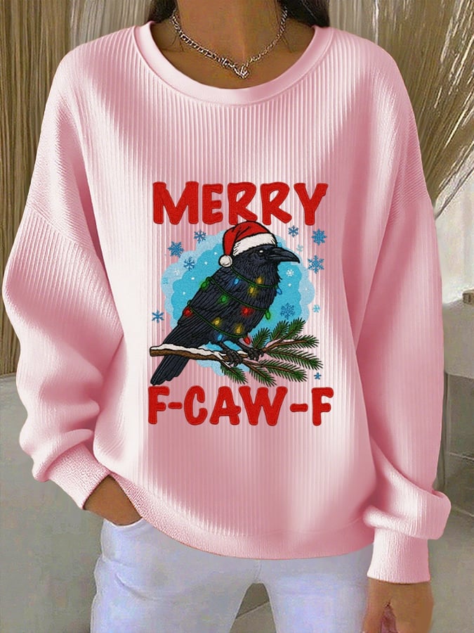Women's Christmas FDT Animal Bird Print Sweatshirt