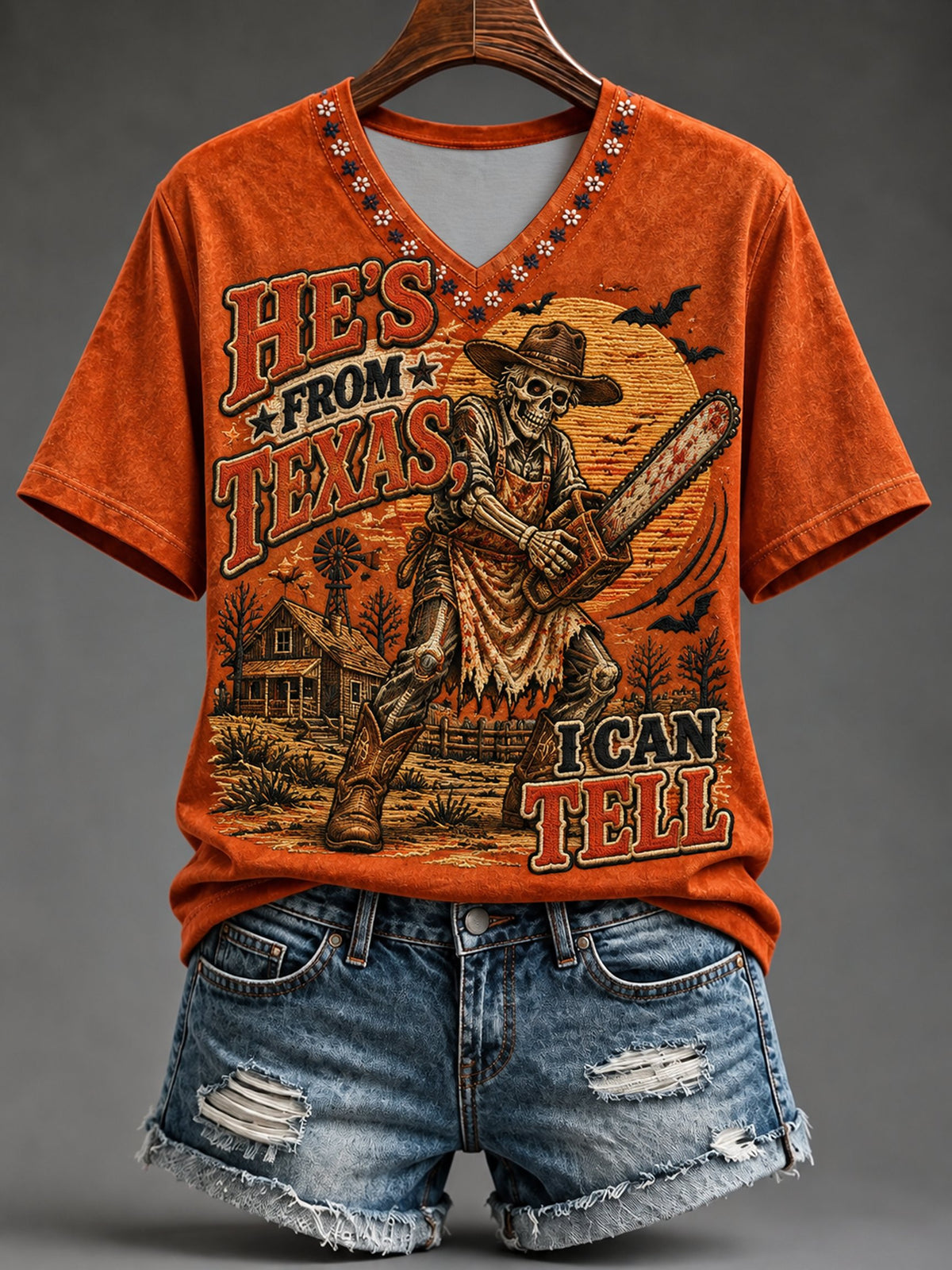 Women'S He's From Texas I Can Tell Print T-Shirt