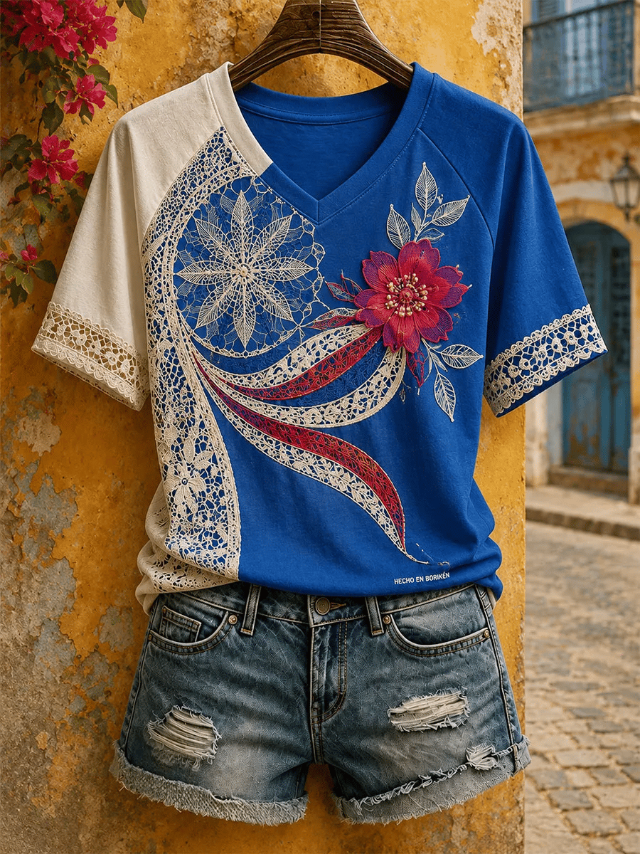 Women's Puerto Rican Art Print Top