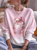 Women's Christmas Print Casual Knit Top