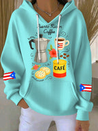 Puerto Rico Color Leisure Women's Print Casual Hoodies