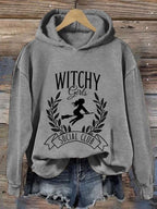 Women's Halloween Witchy Vibes Spooky Printed Hoodie