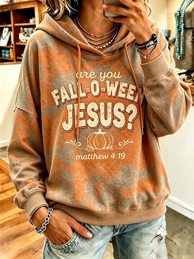 Women's Fall Faith Print Hooded Sweatshirt