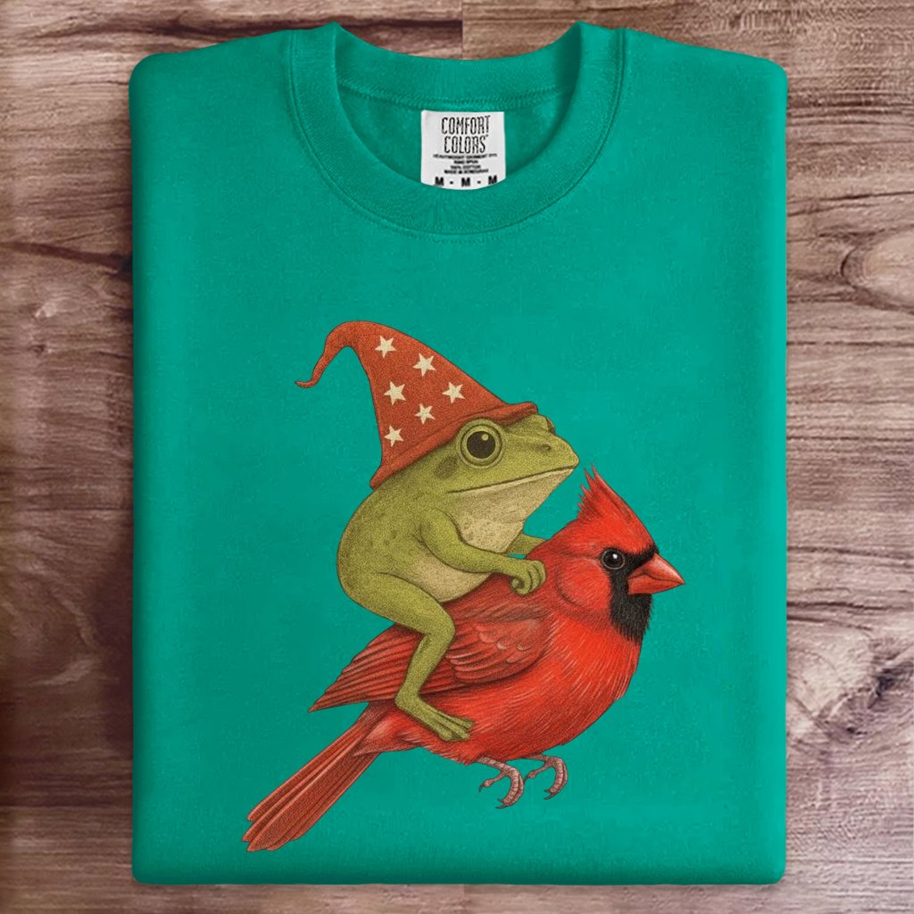 Frog Cardinal Christmas Art Print Sweatshirt