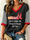 "Don't Make Me Drop the House on You" Halloween Elbow-Sleeve Top