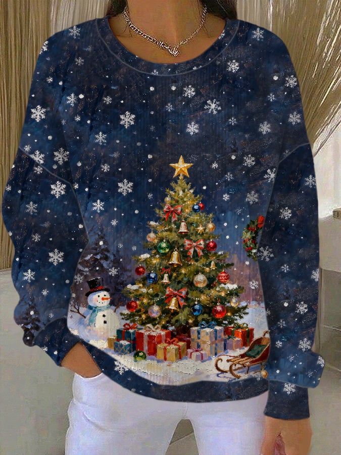 Women's Casual Christmas Atmosphere Printed Sweatshirt