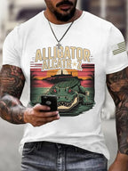 Men's Alligator Alcatraz Print T-Shirt