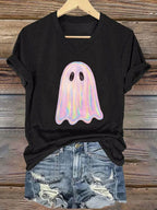 Women's Halloween Ghost Print T-Shirt