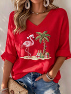 Women's Christmas Print Shirt