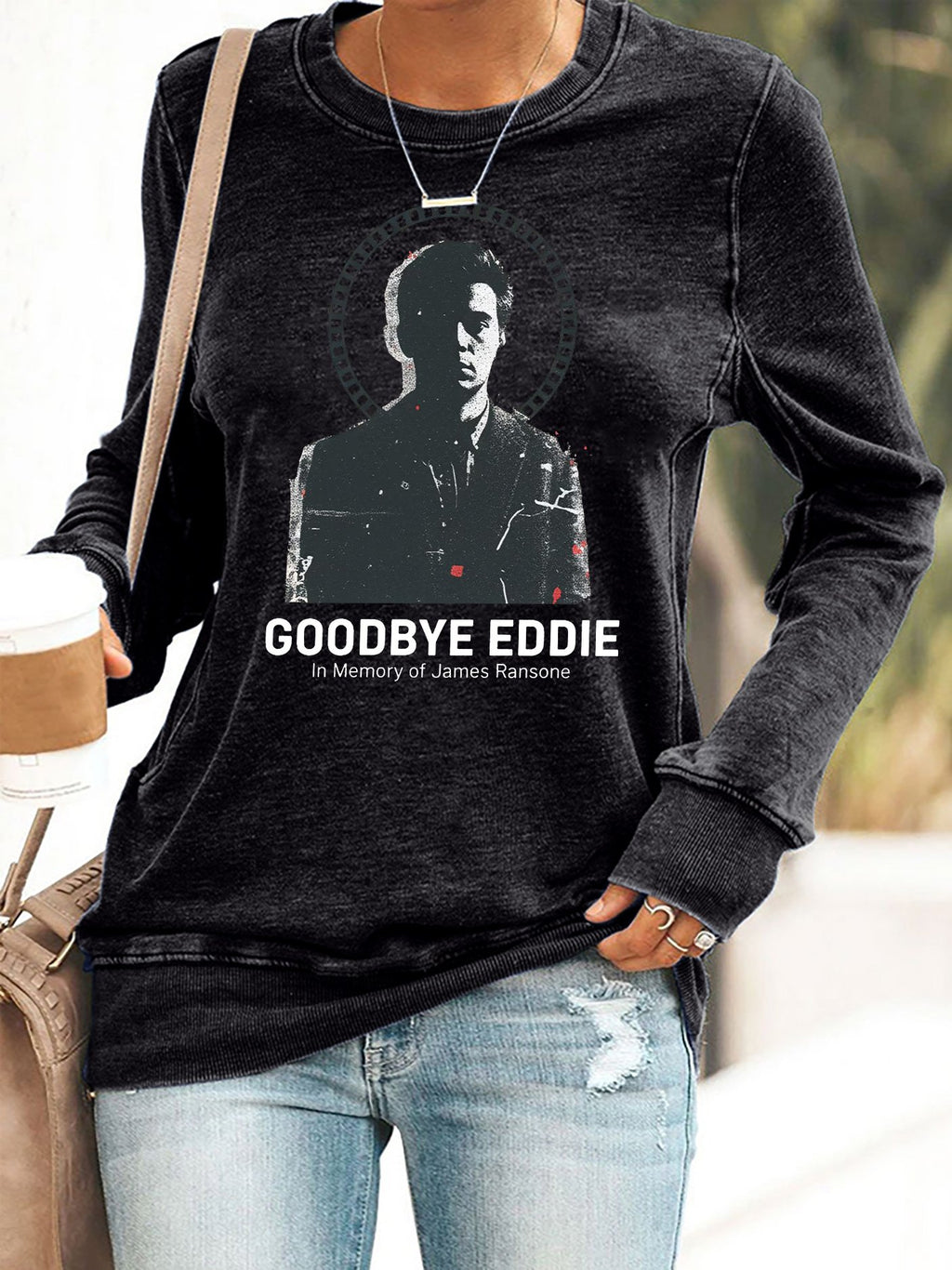 Retro Goodbye Eddie Print Sweatshirt