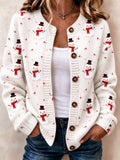 Women's Casual Printed Knit Cardigan