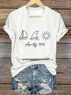 Women's Amity Island 1975 Printed Short-Sleeved T-Shirt