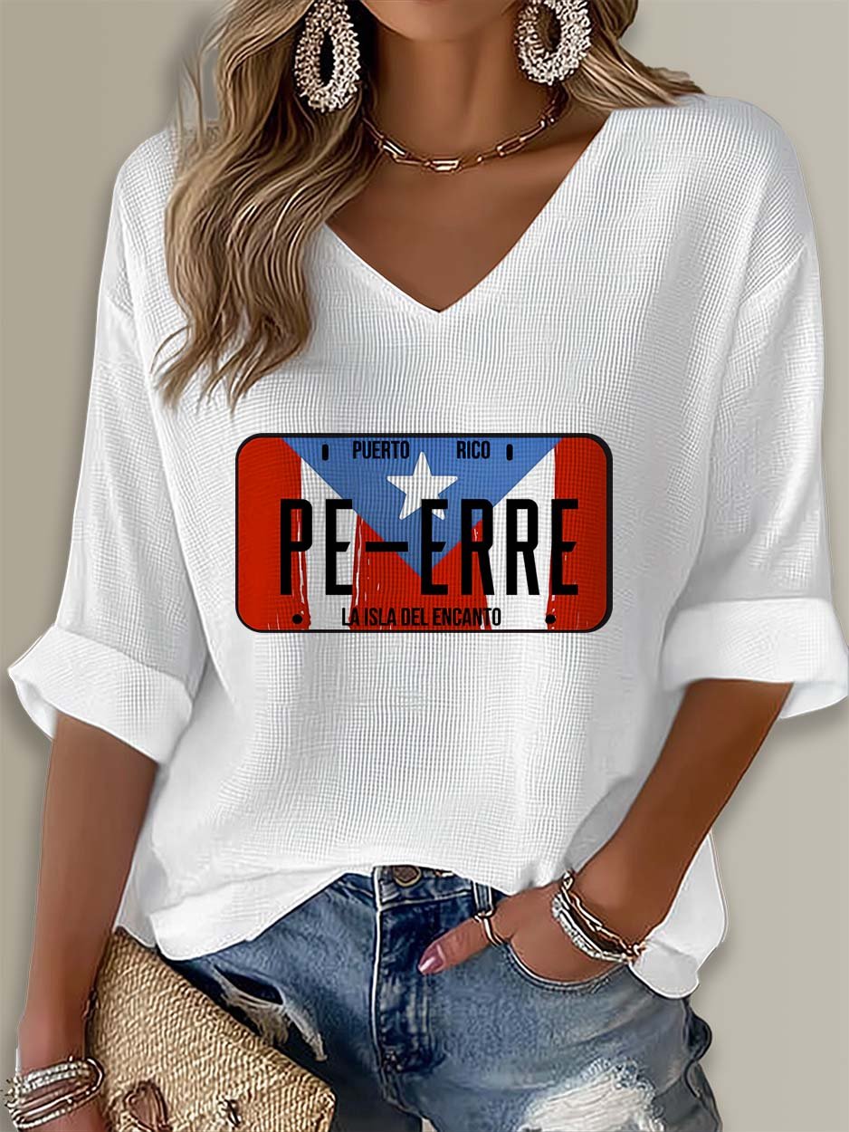 Acho Pe-erre Puerto Rico Singer Boricua Printed Long Sleeve Top