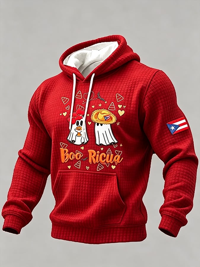 Men'S Puerto Rico Halloween casual print hoodie