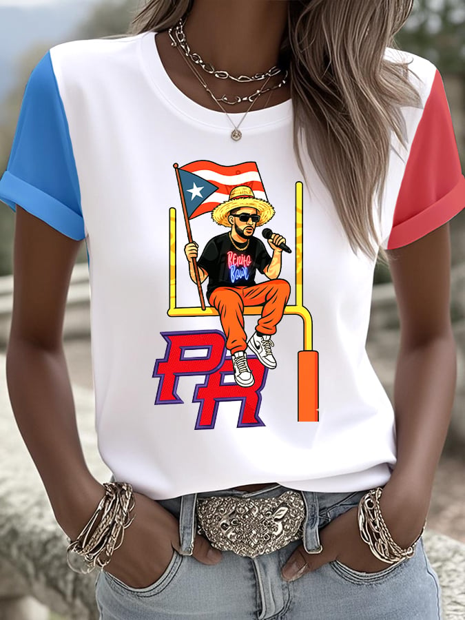 Women's Printed Round Neck T-Shirt