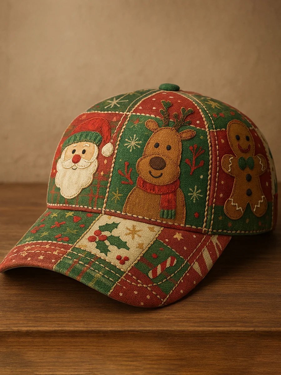Unisex Retro Christmas Print Baseball Cap