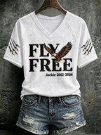 Women's Fly Free Jackie Print Casual T-shirt