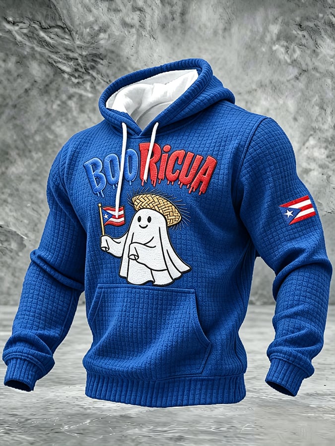 Men'S Boricua Halloween Casual Printed Hoodie