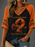 Women'S Halloween Witch Print T-Shirt