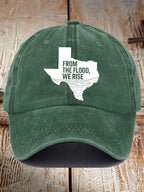 Retro Texas Strong From The Flood, We Rise Print Baseball Cap