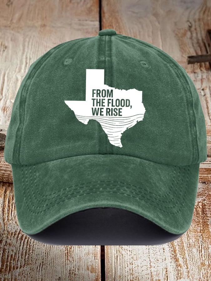 Retro Texas Strong From The Flood, We Rise Print Baseball Cap