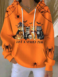 Hoodie Just A Spooky Paw, Hoodie Halloween Cats, Hoodie Pumpkin Cat Lovers, Hoodie Schattige Halloween Cat Mom
