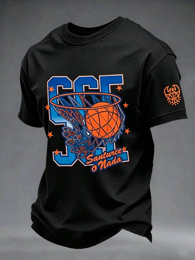 Men's Puerto Rico Basketball Print Short-Sleeve T-Shirt