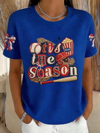 Women's Retro Baseball Is My Favorite Season  Print T-Shirt