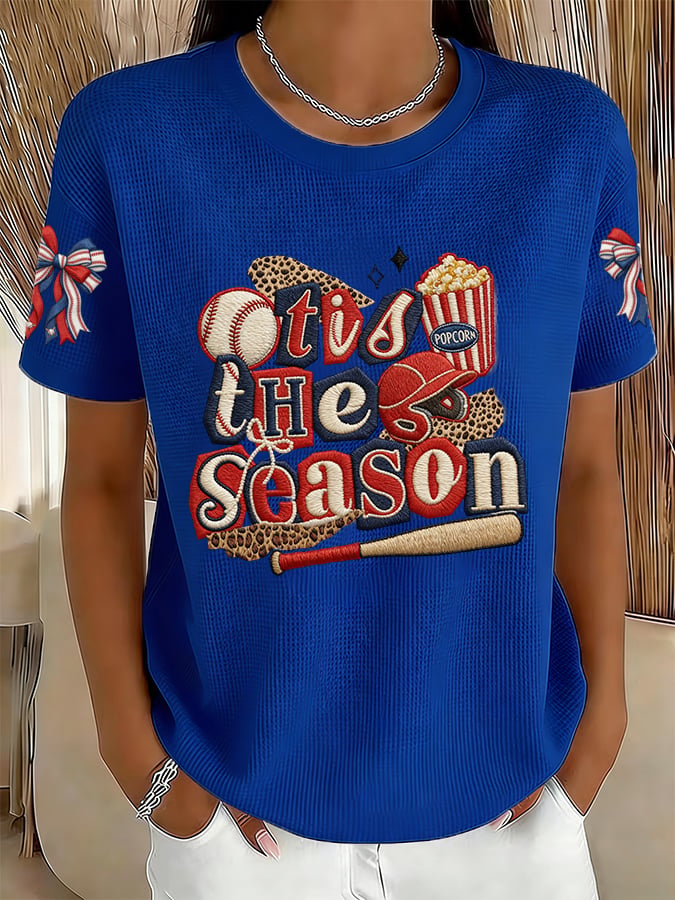 Women's Retro Baseball Is My Favorite Season  Print T-Shirt