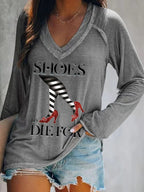 Women's Flag Print Long Sleeve T-Shirt