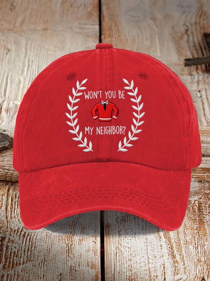 Retro Won’t You Be My Neighbor? Print Baseball Cap