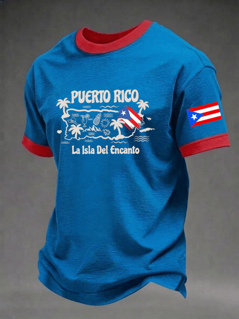 Men's Puerto Rico Printed Casual T-shirt