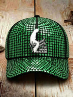 Unisex Retro Commemorative Baseball Cap: "King of Pop" Faux-Sequin Print Edition