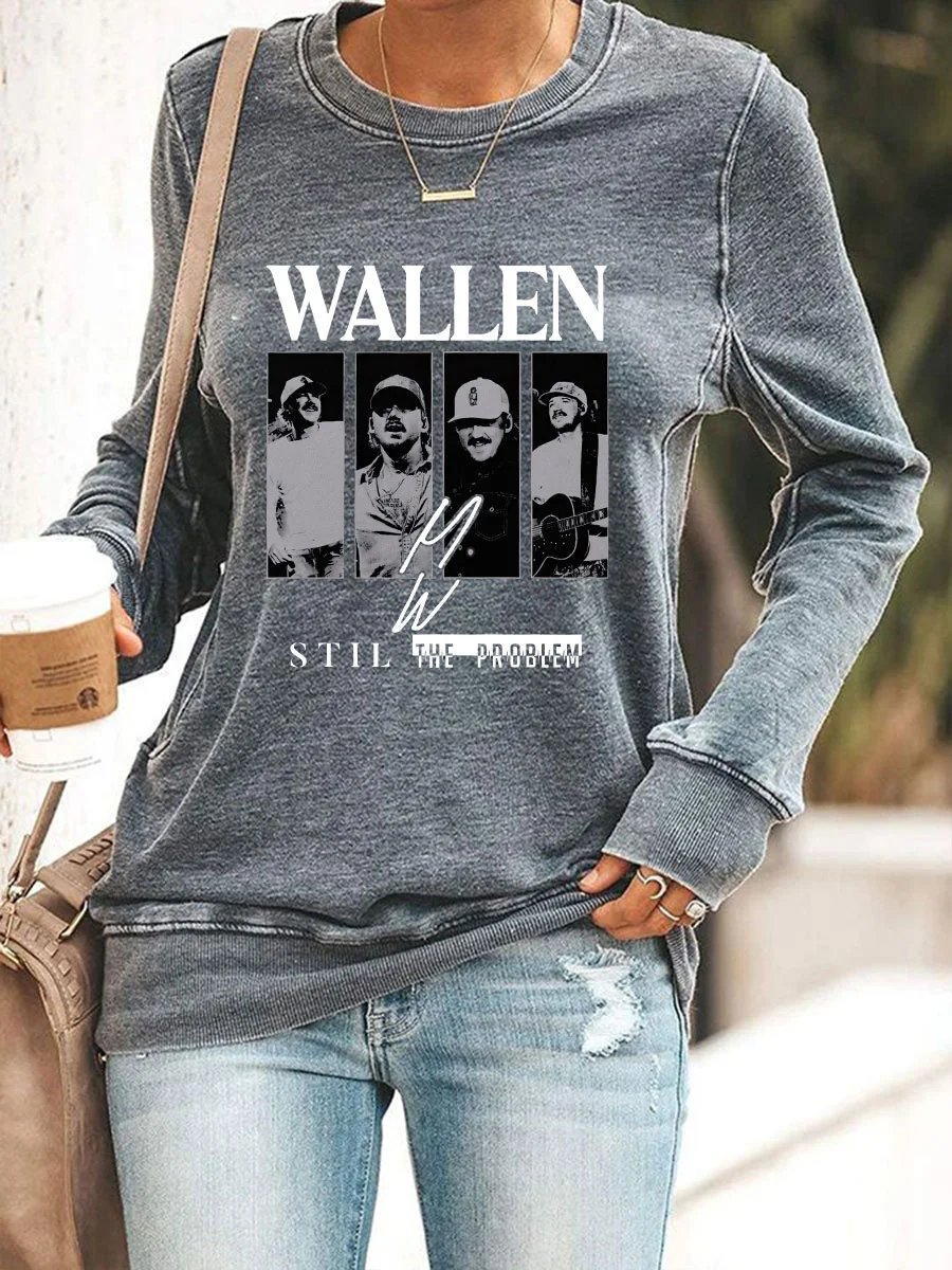 Women's Still The Problem Print Round Neck Sweatshirt