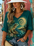 Women's Puerto Rico Boricua Floral Art Printed T-Shirt