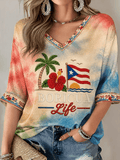 Women's Puerto Rico Print Shirt