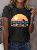 Women's Amity Island 1975 Printed Short-Sleeved T-Shirt