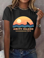 Women's Amity Island 1975 Printed Short-Sleeved T-Shirt