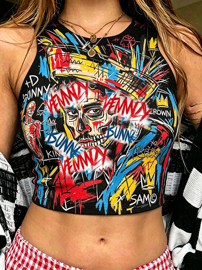 Women's Creative Leisure Print Halter vest