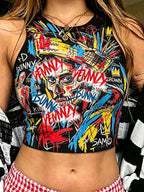 Women's Creative Leisure Print Halter vest
