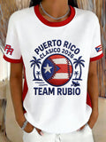 Women's Retro Baseball  Print T-Shirt