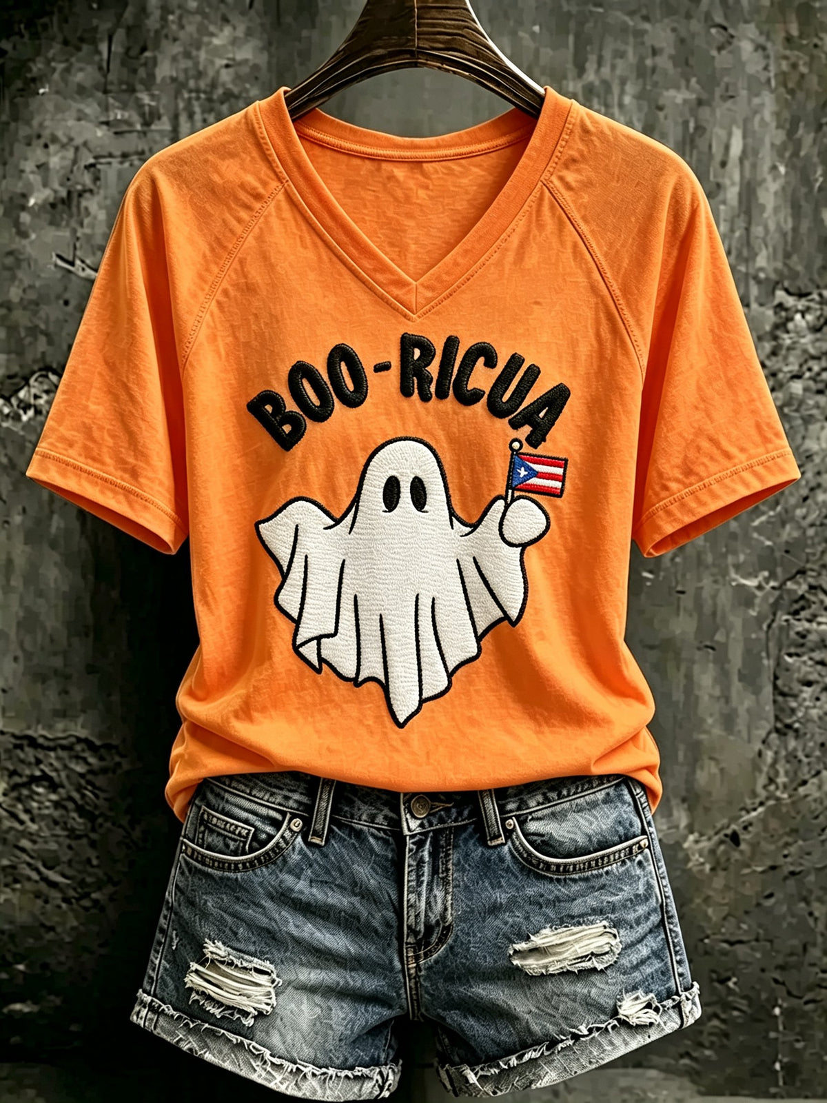 Women's Puerto Rico Halloween Print T-shirt