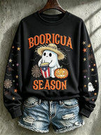 Women's Halloween In Puerto Rico Printed Long-Sleeve Sweatshirt