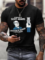 Men's Retro Rip Scott Adams Printed Casual Short-Sleeved T-Shirt